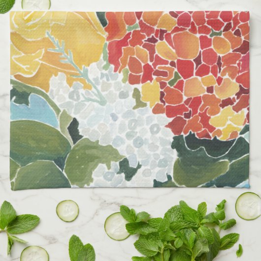 Midnight Florals II Theedoek (Gevouwen)