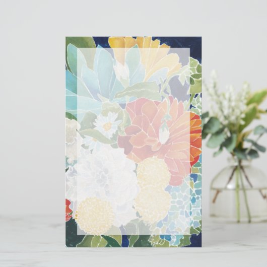 Midnight Florals III Briefpapier (Staand voorkant)