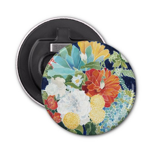 Midnight Florals III Button Flesopener (Voorkant)