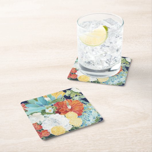 Midnight Florals III Kartonnen Onderzetters (Insitu)