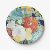 Midnight Florals III Papieren Bordje (Voorkant)