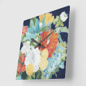 Midnight Florals III Vierkante Klok (Hoek)