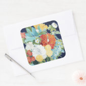 Midnight Florals III Vierkante Sticker (Envelop)