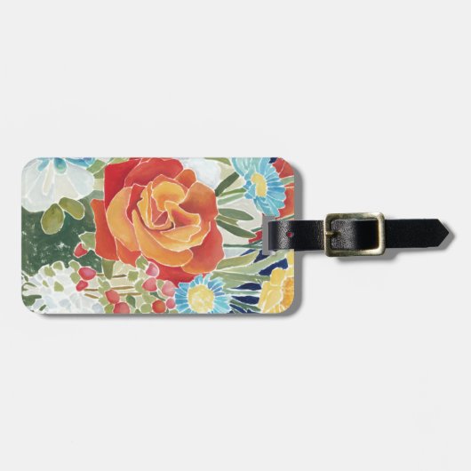 Midnight Florals IV Bagagelabel (Voorkant horizontaal)