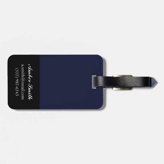 Midnight Florals IV Bagagelabel (Achterkant horizontaal)