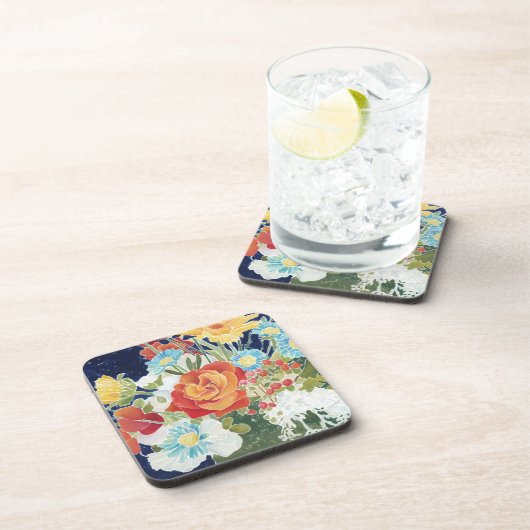 Midnight Florals IV Bier Onderzetter (Rechterzijde)