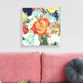 Midnight Florals IV Canvas Afdruk (Insitu (Woonkamer))