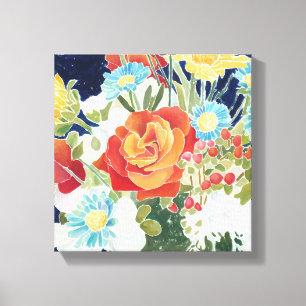 Midnight Florals IV Canvas Afdruk
