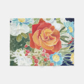 Midnight Florals IV Fleece Deken (Voorkant (Horizontaal))