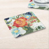 Midnight Florals IV Kartonnen Onderzetters (Schuin)