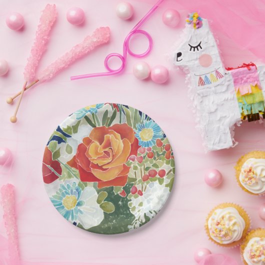 Midnight Florals IV Papieren Bordje (Feest)