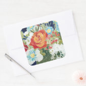 Midnight Florals IV Vierkante Sticker (Envelop)