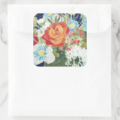 Midnight Florals IV Vierkante Sticker (Tas)