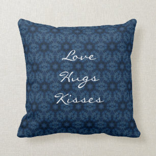 Midnight Flowers Love Hugs Kisses Custom Text G202 Kussen