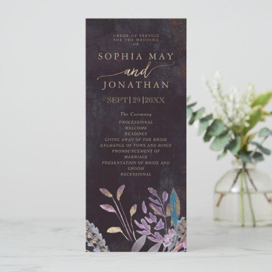 Midnight foliage Orde van de dienst Kaart (Staand voorkant)