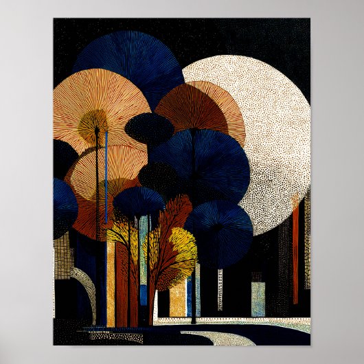 Midnight Forest #13 - 4x5 Digitale Download Poster (Voorkant)