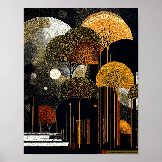 MIdnight Forest #4 - 4x5 Digitale Download Poster (Voorkant)