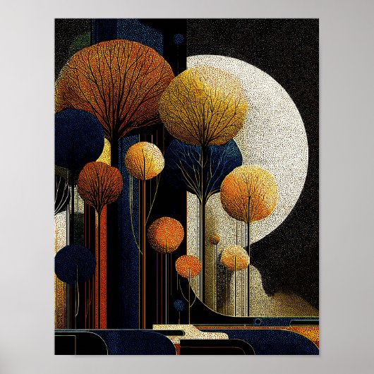 Midnight Forest #5 - 4x5 Digitale Download Poster (Voorkant)