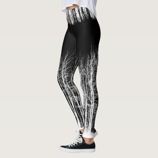 Midnight Forest Black en White Leggings (Links)