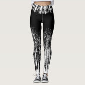 Midnight Forest Black en White Leggings (Voorkant)