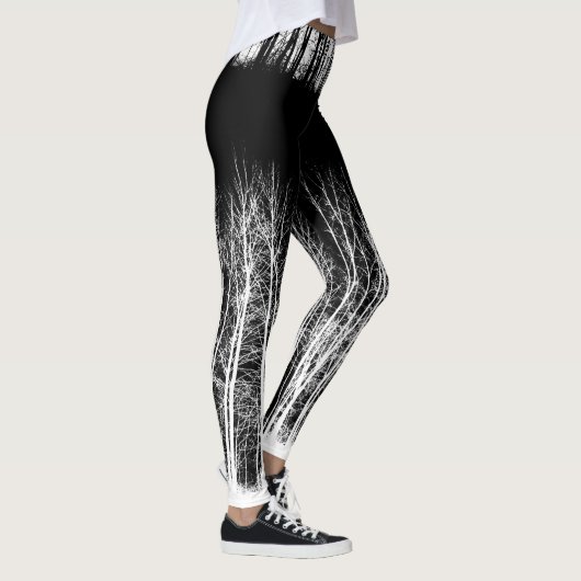 Midnight Forest Black en White Leggings (Rechts)