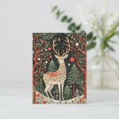 Midnight Forest Christmas Deer Briefkaart (Staand voorkant)