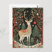 Midnight Forest Christmas Deer Briefkaart (Voorkant / Achterkant)