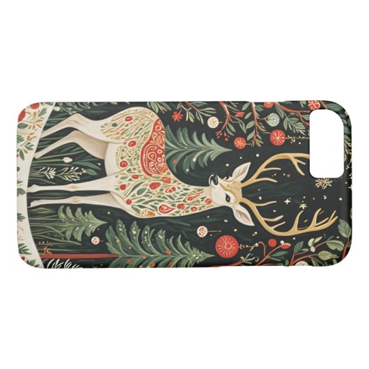 Midnight Forest Christmas Deer Case-Mate iPhone Case (Achterkant (Horizontaal))