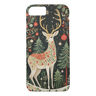 Midnight Forest Christmas Deer iPhone 8/7 Hoesje