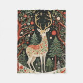 Midnight Forest Christmas Deer Fleece Deken (Voorkant)