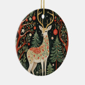 Midnight Forest Christmas Deer Keramisch Ornament (Rechts)