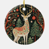 Midnight Forest Christmas Deer Keramisch Ornament (Achterkant)