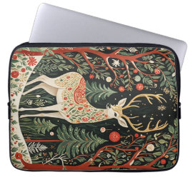 Midnight Forest Christmas Deer Laptop Sleeve