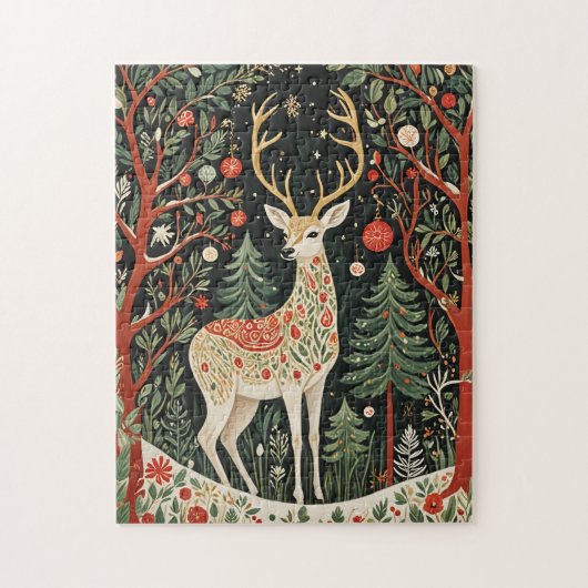 Midnight Forest Christmas Deer Legpuzzel (Verticaal)