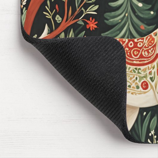 Midnight Forest Christmas Deer Muismat (Hoek)