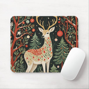Midnight Forest Christmas Deer Muismat