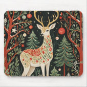 Midnight Forest Christmas Deer Muismat (Voorkant)
