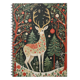 Midnight Forest Christmas Deer Notitieboek