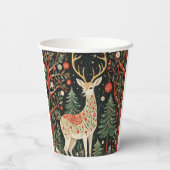Midnight Forest Christmas Deer Papieren Bekers (Achterkant)