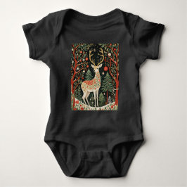 Midnight Forest Christmas Deer Romper
