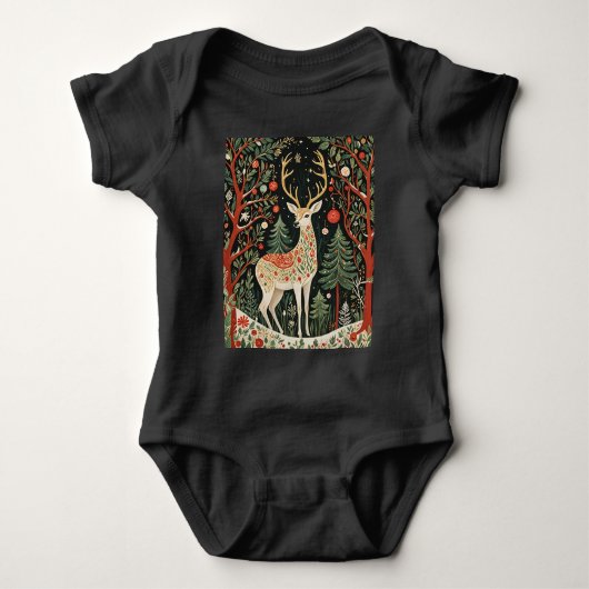 Midnight Forest Christmas Deer Romper (Voorkant)