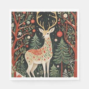 Midnight Forest Christmas Deer Servet