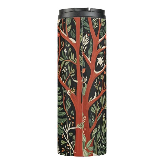 Midnight Forest Christmas Deer Thermosbeker (Achterkant)