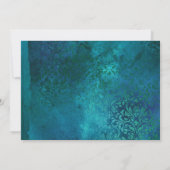 Midnight Forest Fantasy Turquoise en Gold Wedding Bedankkaart (Achterkant)