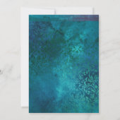 Midnight Forest Fantasy Turquoise en Gold Wedding Kaart (Achterkant)