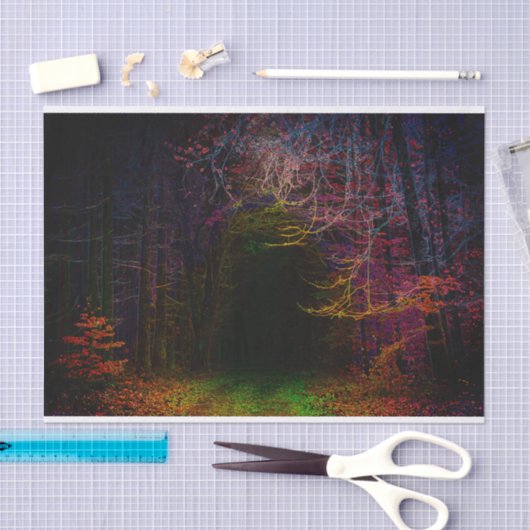 Midnight Forest Landscape Poster Tissuepapier (Craft)