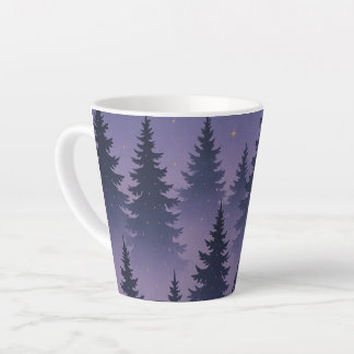 Midnight Forest Under the Stars – Pine Tree Latte Mok
