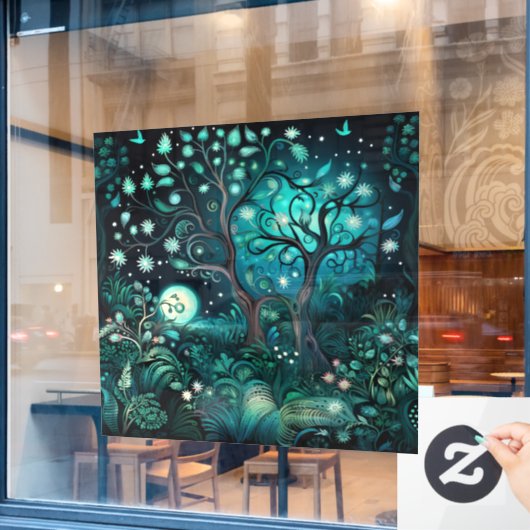 Midnight Forest Window Cling Raamsticker (Cafe Raam)