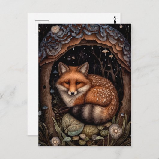 Midnight Fox Briefkaart (Voorkant / Achterkant)