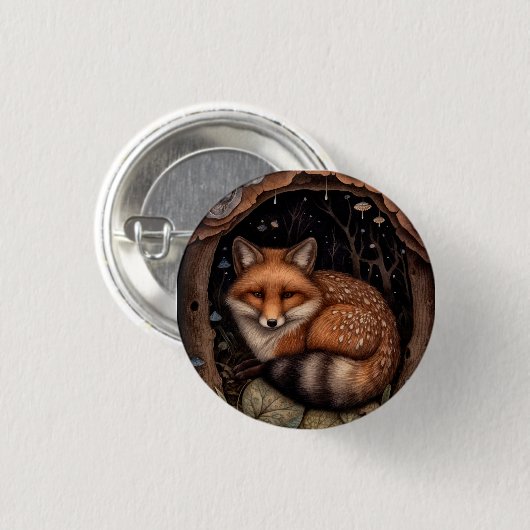 Midnight Fox Button (Voorkant /achterkant)